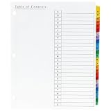 Sparco 01842 Index Dividers, 25 Tabs, A thru Z, 11 X 8 1/2 Inch, Clear