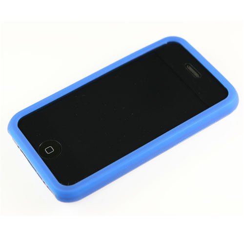 Dark Blue Premium Apple iPhone 3G Silicone Skin Case + Full Screen LCD Protector 5 Color Options In Stock now
