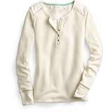 Solid-Color Waffle-Knit Henley Tee