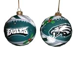 Philadelphia Eagles Hand Painted Glass Ball Ornament