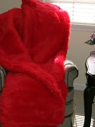 Red Plush Fun Fur | Faux Fur Throw | Reversible | 60 Inches by 70 Inches