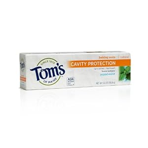 Tom's of Maine Cavity Protection Baking Soda Fluoride Toothpaste, Peppermint , 5.5-Ounce (Pack of 2)