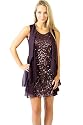 G07 New Womens Purple Sequin Dress Top Ladies Sizes 8-12