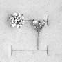 14K white gold Cubic Zirconia 3 prong earrings