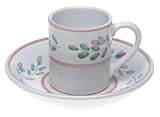 Caleca Pink Garland 8-Piece Mug and Soup Bowl Set, Service for 4