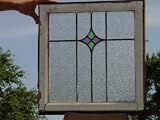 Lilac & Pale Green Stylized Diamonds Antique Stained Glass