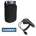 Rapid Car Charger with IC Chip + Black Vertical Wide Eva Pouch Case with Belt Clip For LG CU515, VX5400, CG180, CE110, VX8350, LX160, Flare, AX380 Wave, UX380, AX275, LX150, VX8600, AX8600 Cell Phone