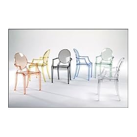 Kartell Louis Ghost Armchair Transparent Smoke Grey