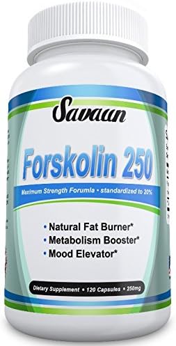(ON SALE NOW!) Forskolin 250mg - Forskolin Standardized to 20% Maximum Strength Formula of 250 mg Per Serving Yielding 50 mg of Active Forskolin - Dr. Oz Recommended Fat Burner & Metabolism Booster - 120 Count Bottle- *Bonus E-book "Extreme Weight Loss Secrets" Included ($17 Value) Yours Free - Works Even Better with Our Supermax Garcinia Cambogia 1600 - 60 Day Money-Back Guarantee - High Quality Coleus Forskohlii Root Extract for Weight Loss By Savaun