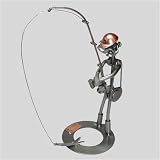 SCHRAUBENMÄNNCHEN Angler stehend mit Fisch angeln * handmade * jedes ein Unikat