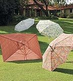 9' Crank Umbrella-Aqua Floral