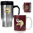 Minnesota Vikings NFL Travel Mug & Gameball Ceramic Mug Set - Primary logo