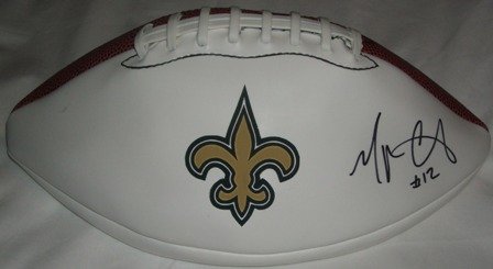 Marques Colston Autographed New Orleans Saints Logo Football, Super Bowl XLIV Champions