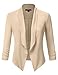 JJ Perfection Women's Texture Woven Chiffon Ruched Sleeve Open-Front Blazer