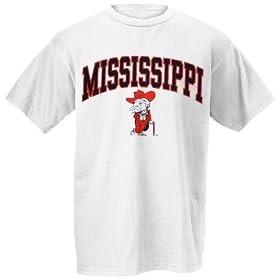 Mississippi Rebels White Bare Essentials T-shirt