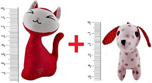 2 Piece Cotton Print Plush Stuffed Animal Toy Gift Kid Home Decoration（1 Delcatty Cat + 1 Dog)