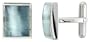 Stainless Steel Rectangular Shape Cufflinks w/ Natural Mother of Pearl Inlay, 5/8 in. X 1/2 in.