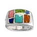 .925 Silver & Multi-Stone Inlay Ring Sizes 6-8