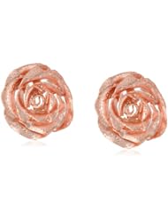 Italian Sterling Silver Fancy Flower Omega Back Earrings