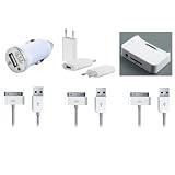 iProtect 6 in 1 Set f�r Apple iPhone 4 4G 4S Netzstecker Netzteil Dock Dockingstation KFZ Ladeger�t Adapter USB Datenkabel Ladekabel weiss whitevon "iProtect"