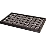 50 Black Gem & Coin Jars Stackable Display Travel Tray