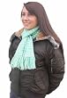 Handmade Winter Alpaca Natural Fiber Scarf - Ocean Mint (Fringes)