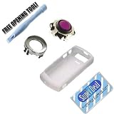 Purple BlackBerry Trackball + White BlackBerry Skin for BlackBerry Pearl Devices with Exclusive FREE Complimentary Super Deal Micro Fiber Cleaning Cloth