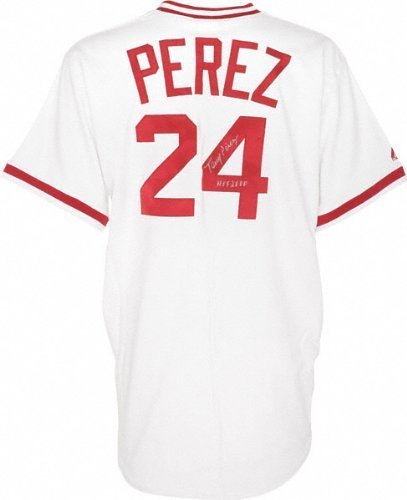 Tony Perez Autographed Jersey | Details: Cincinnati Reds, Throwback, White, HOF 2000 Inscription