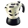 Bialetti Mukka Express 2-Cup Cow-Print Stovetop Cappuccino Maker, Black and White