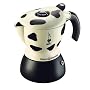 Bialetti Mukka Express 2-Cup Cow-Print Stovetop Cappuccino Maker, Black and White