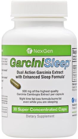 GarciniSleep - 500mg Garcinia per capsule 60% HCA. Stimulant free night-time Garcinia diet pills for weight loss, appetite suppression, enhanced sleep, and decreased cortisol levels.