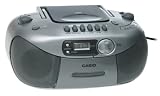Casio CD312SBSR CD-Cassette Boombox With AM/FM Radio (Silver)