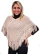 Handmade Lightweight Alpaca Wool Poncho - Natural (Medium Size)