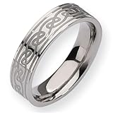 Titanium Celtic Knot 6mm Satin and Polished Comfort Fit Wedding Band (Size 6-13)