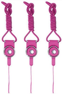 TheHonestBill Bundle of 3 pcs Detachable Neck Strap Band Lanyard for Cell Phone Camera iPod mp3 mp4 USB Flash Drive ID card badge [in Retail Packaging] (Hot Pink)