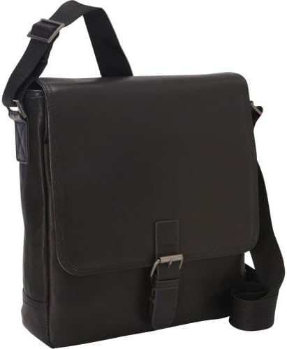 eBags Laptop Collection Colombian Leather Tablet Buckle Bag (Black)