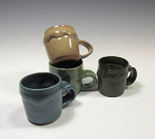 Set of 4 Handmade Ceramic Espresso Cups Mugs