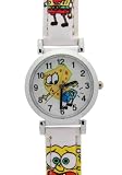 TimerMall OEM - Montre Enfants - Quartz - Synth??tique - SpongeBob Cartoon blanc cadran rond ?? bracelet sySport Watches