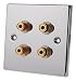 Fisual Polished Chrome Speaker Wall Plate Dual Bi wirepo