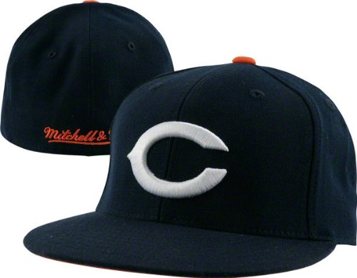 Chicago Bears Mitchell & Ness Navy Alternate Throwback Logo Fitted Hat