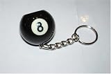 Billiard Key Chain, 8 Ball with Tip Scuffer