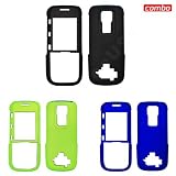 Nokia 5130 Combo Rubber Feel Black Protective Case Faceplate Cover + Rubber Feel Neon Green Protective Case Faceplate Cover + Rubber Feel Dark Blue Protective Case Faceplate Cover for Nokia 5130 + Free LiveMyLife Wristband