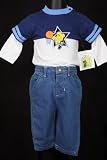 Tuti Fruiti New Fall/Winter Infant Baby Boys Navy Blue Embroidered Denim Pant Set