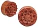 PAIR Organic Hand Carved WOOD Flower Plugs 11mm 7/16