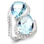 CZ Cocktail Rings - Pear Cut Duo Aquamarine CZ Cocktail Ring