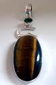 Tiger Eye and Peridot Pendant