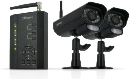 Defender PX301-013 Digital Wireless DVR Security System Receiver with SD Card Recording and 2 Long Range Night Vision Surveillance Cameras
