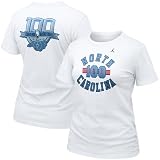 Unc Tar Heel T Shirt : Nike Unc Tar Heel (UNC) Ladies White 100 Years of Basketball Shield T Shirt