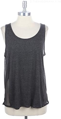 Side Mesh Accent Solid Body Sleeveless Muscle Tank Top Comfortable Casual S M L