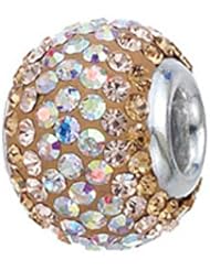 Zable (tm) Sterling Silver Champagne Crystals Pandora Compatible Bead / Charm